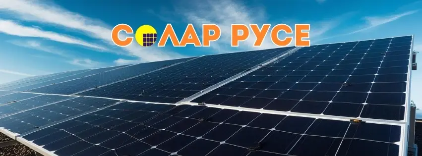 Соларни панели и фотоволтаични системи с надпис Солар Русе